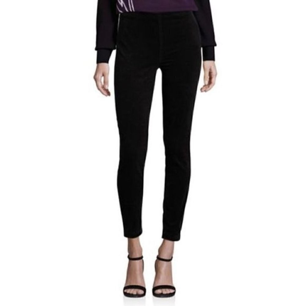 Tory Burch Black Corduroy Skinny High Waist Pants